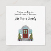 Frohe Weihnachts-Zuhause-Abschlusskarte Begleitkarte (Rückseite)