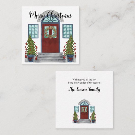 Frohe Weihnachts-Zuhause-Abschlusskarte Begleitkarte (Vorne/Hinten)