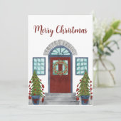 Frohe Weihnachts-Zuhause-Einladung Einladung (Stehend Vorderseite)