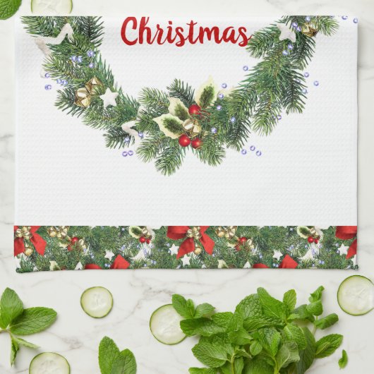 Frohe Weihnachts-Zuhause Geschirrtuch (Gefaltet)