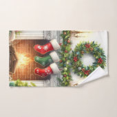 Frohe Weihnachts-Zuhause Holiday-Strümpfe Badhandtuch Set (Handtuch)