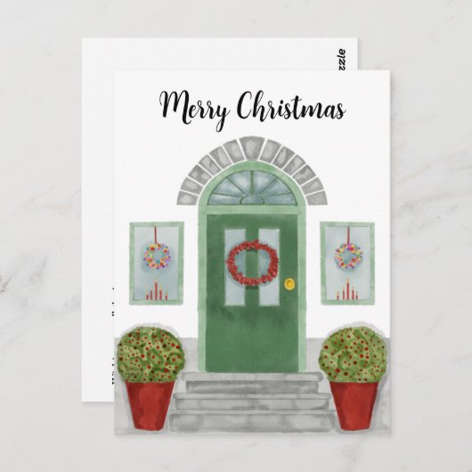 Frohe Weihnachts-Zuhause Postkarte (Vorne/Hinten)