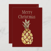 Frohe Weihnachtsananas Feiertagspostkarte (Vorne/Hinten)