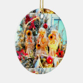 Frohe Weihnachtsangels maßgeschneidert Keramik Ornament (Rechts)