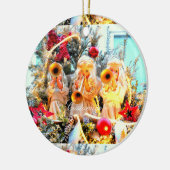 Frohe Weihnachtsangels maßgeschneidert Keramik Ornament (Links)
