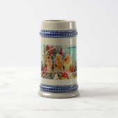 Frohe Weihnachtsangels trompelnd Bierglas (Mittel)