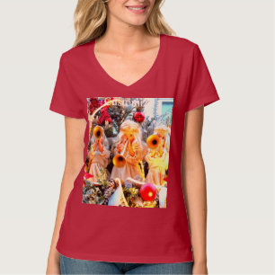 Frohe Weihnachtsangels trompelnd T - Shirt