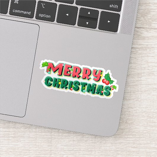 Frohe Weihnachtsaufkleber Aufkleber (Detail)