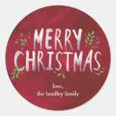 Frohe Weihnachtsaufkleber oder Umschlag Aufkleber (Vorderseite)