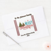 Frohe Weihnachtsaufkleber Quadratischer Aufkleber (Umschlag)