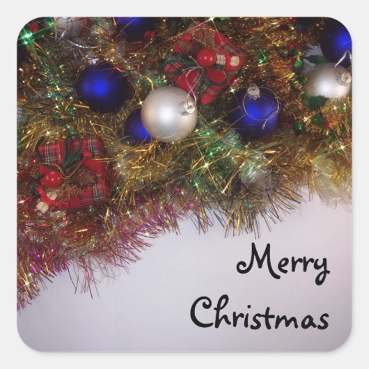 Frohe Weihnachtsaufkleber Quadratischer Aufkleber (Vorderseite)