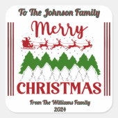 Frohe Weihnachtsaufkleber Quadratischer Aufkleber (Vorderseite)