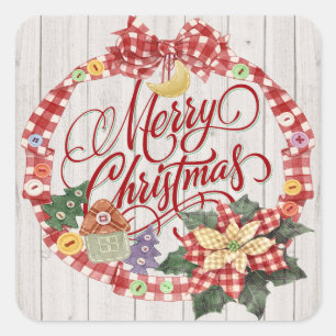 Frohe Weihnachtsaufkleber Quadratischer Aufkleber