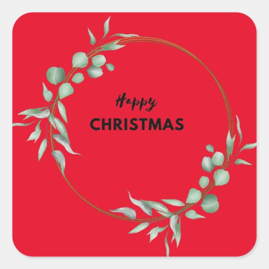 Frohe Weihnachtsaufkleber Quadratischer Aufkleber (Vorderseite)