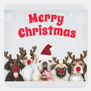 Frohe Weihnachtsaufkleber Quadratischer Aufkleber