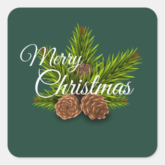 Frohe Weihnachtsaufkleber Quadratischer Aufkleber (Vorderseite)