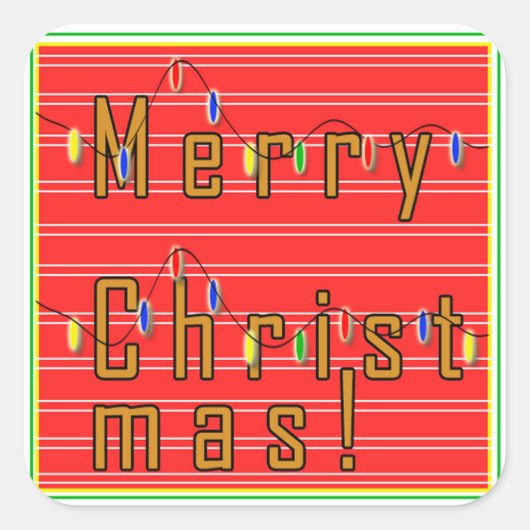 Frohe Weihnachtsaufkleber Quadratischer Aufkleber (Vorderseite)