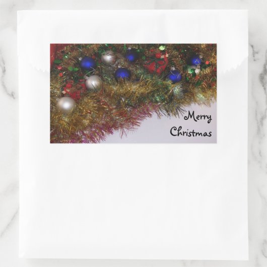 Frohe Weihnachtsaufkleber Rechteckiger Aufkleber (Tasche)