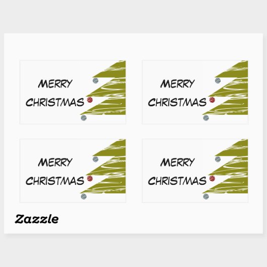 Frohe Weihnachtsaufkleber Rechteckiger Aufkleber (Blatt)