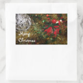 Frohe Weihnachtsaufkleber Rechteckiger Aufkleber (Tasche)