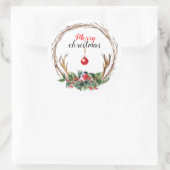 Frohe Weihnachtsaufkleber Runder Aufkleber (Tasche)