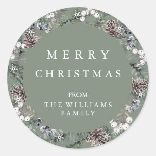 Frohe Weihnachtsaufkleber Runder Aufkleber