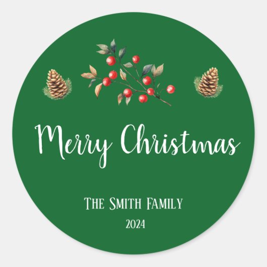 Frohe Weihnachtsaufkleber Runder Aufkleber (Vorderseite)