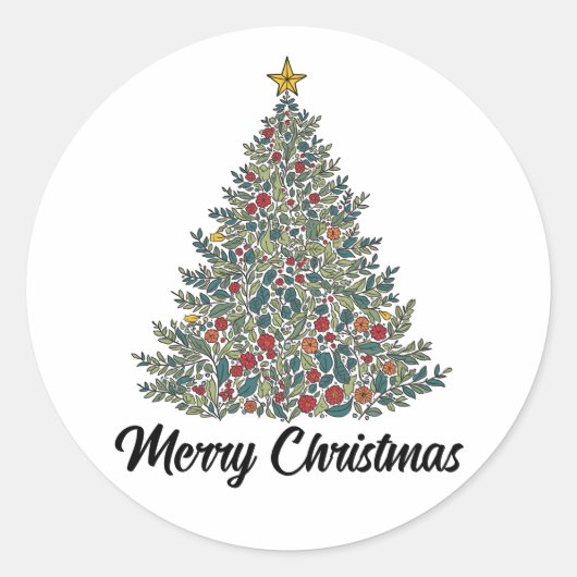 Frohe Weihnachtsaufkleber Runder Aufkleber (Vorderseite)