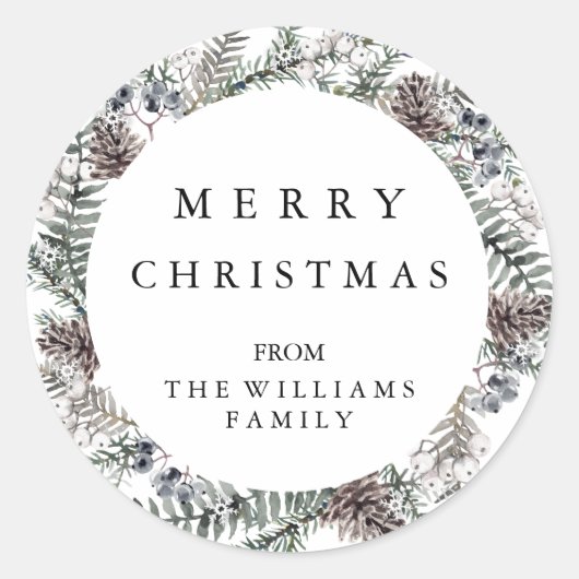Frohe Weihnachtsaufkleber Runder Aufkleber (Vorderseite)