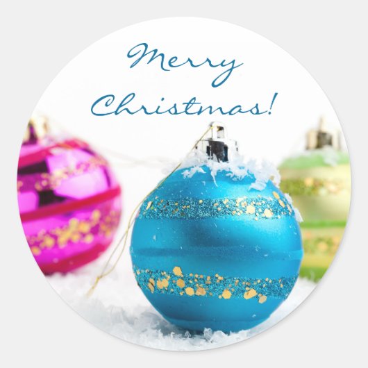 Frohe Weihnachtsaufkleber Runder Aufkleber (Vorderseite)