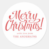 Frohe Weihnachtsaufkleber Runder Aufkleber (Vorderseite)