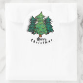 Frohe Weihnachtsaufkleber Runder Aufkleber (Tasche)