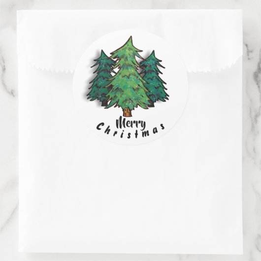 Frohe Weihnachtsaufkleber Runder Aufkleber (Tasche)