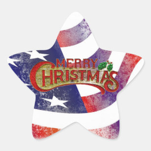 Frohe Weihnachtsaufkleber Stern-Aufkleber