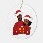 Frohe Weihnachtsbaby Red Keramik Ornament (Links)