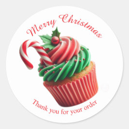 Frohe Weihnachtsbäckerei Cupcake Danke Sticker
