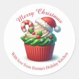 Frohe Weihnachtsbäckerei Cupcake Red Green Sticker