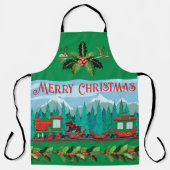 Frohe Weihnachtsbahn auf Green Schürze (Vorderseite)