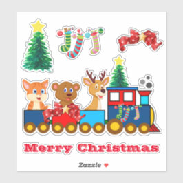 Frohe Weihnachtsbahn Custom-Cut Vinyl Stickers Aufkleber