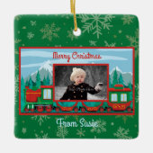 Frohe Weihnachtsbahn Foto Keramikornament (Vorderseite)