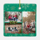 Frohe Weihnachtsbahn Foto Keramikornament (Rückseite)