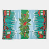 Frohe Weihnachtsbahn Geschirrtuch (Horizontal)