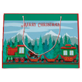 Frohe Weihnachtsbahn Große Geschenktüte (Vorderseite)