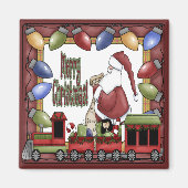 Frohe Weihnachtsbahn Magnet (Vorne)