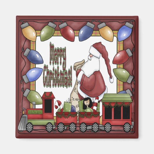 Frohe Weihnachtsbahn Magnet (Vorne)