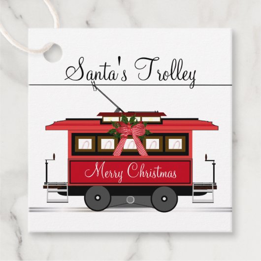Frohe Weihnachtsbahn Trolley Street Geschenkanhänger (Vorderseite)