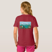 Frohe Weihnachtsbahn und Scotty Hund T-Shirt (Schwarz voll)