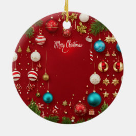 Frohe Weihnachtsball-Keramik Ornament