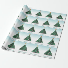 Frohe Weihnachtsbälle Baum Mint Pastel Design Geschenkpapier