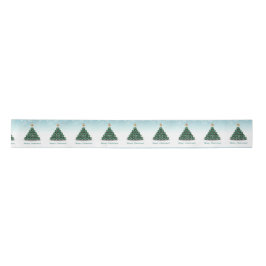 Frohe Weihnachtsbälle Baum Mint Pastel Design Satinband